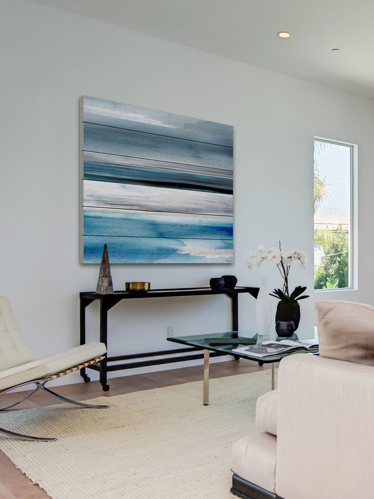 "Hurghada" Print on White Wood, 40"x40"
