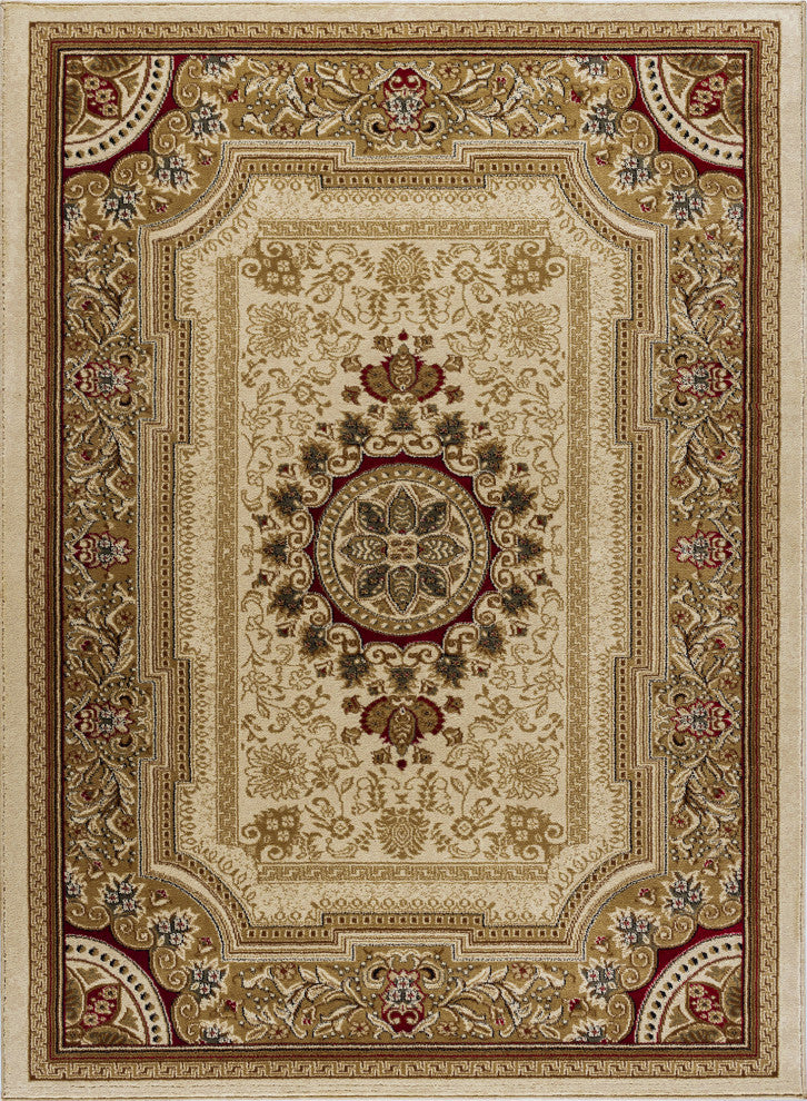 Jayden Traditional Oriental Area Rug, Ivory, 7'10''x10'3''