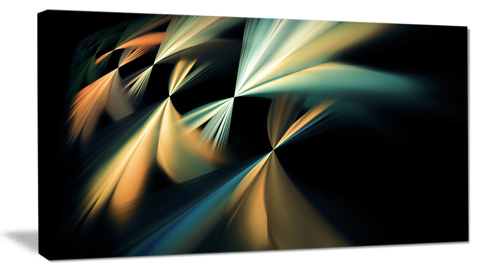 Floating Abstract Fractal Designs, Abstract Art on Canvas, 32x16
