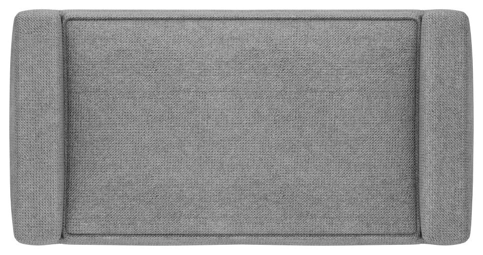 Scott Solid Hardwood Small Ottoman Bench, Pewter Grey