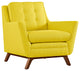 Modern Contemporary Fabric Armchair , Yellow, Fabric