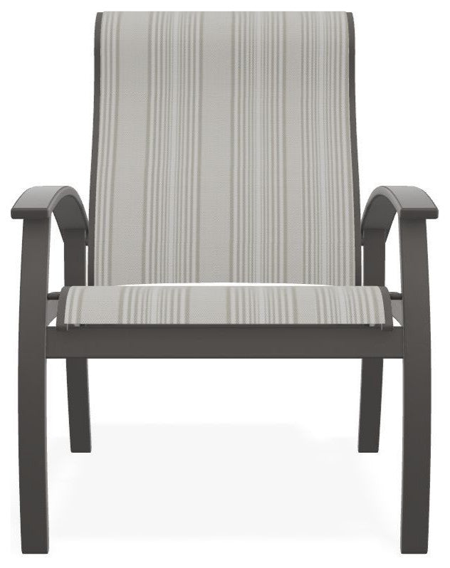 Belle Isle Sling Adjustable Outdoor Dining Chair, Harbor/Warm Gray