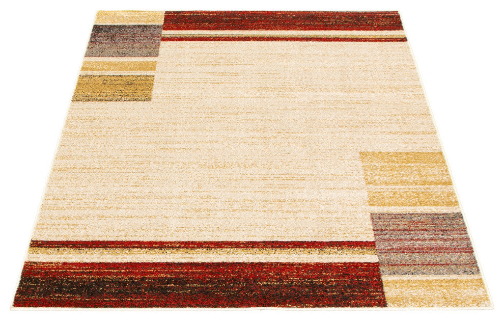 Ayla eCarpetGallery Area Rug, Ivory-Red, 5'3"x7'3"