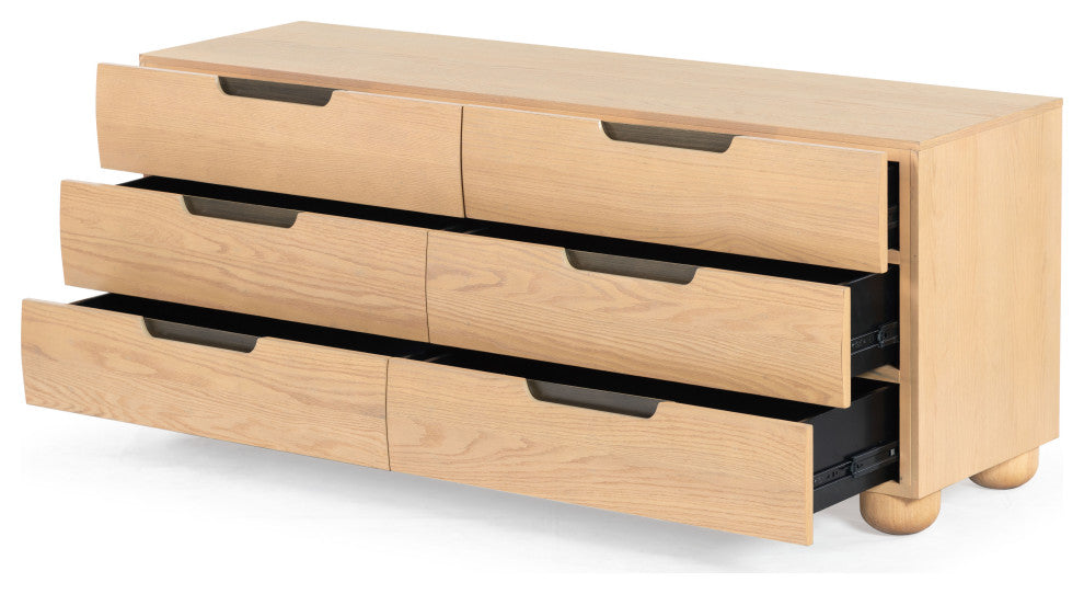 Safavieh Couture Beethoven 6 Drawer Dresser, Natural