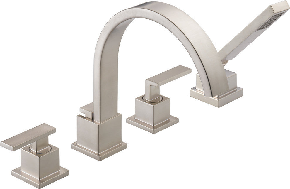 Delta Vero Roman Tub Trim With Hand Shower, Stainless, T4753-SS