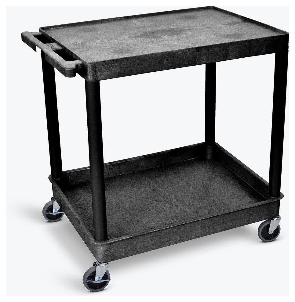 Luxor 2-Shelf Large Black Tub Cart