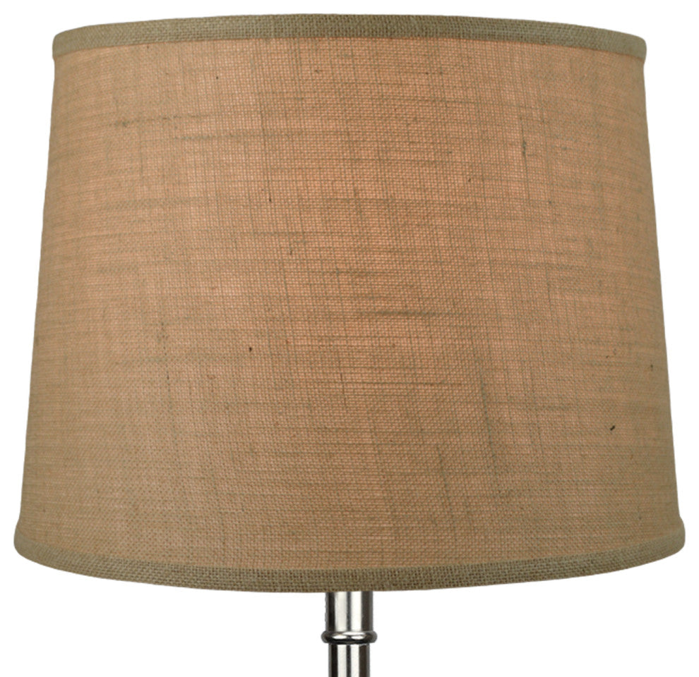 Fenchel Shades 14"x16"x12" Brass Spider Attachment Empire Lamp Shade, Burlap Nat