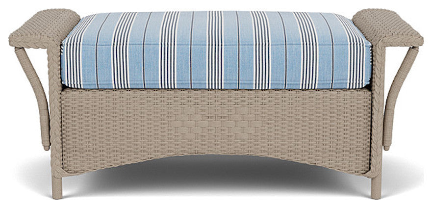 Lloyd Flanders Nantucket Large Ottoman, French Beige, Hansen Sky