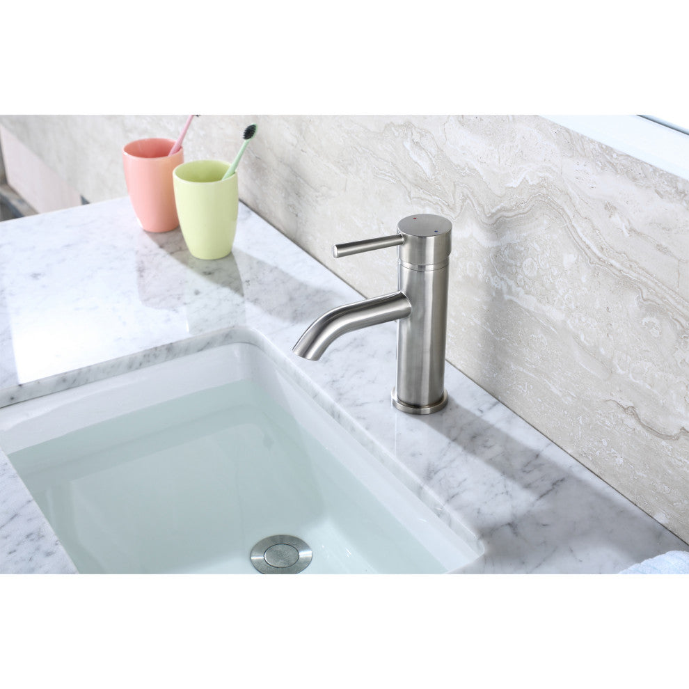 Luxier BSH03-S Single-Handle Bathroom Faucet with Drain, Brushed Nickel