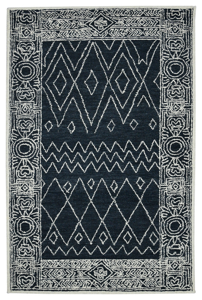 Berlin Suney Area Rug, Charcoal, 5' x 8', Geometric