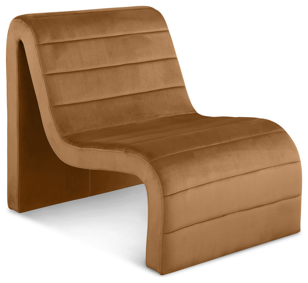 Ivy Upholstered Accent Chair, Saddle, Velvet