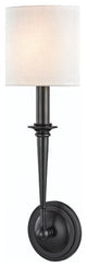 Lourdes, 1-Light Wall Sconce, Old Bronze Finish, Off White Linen Shade