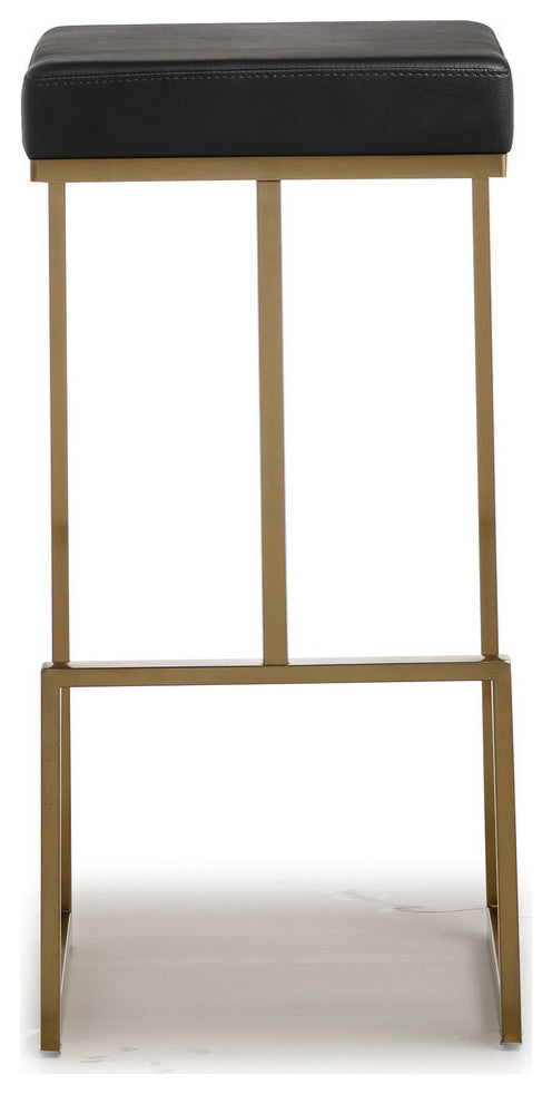Ferrara Black Gold Steel Barstool, Set of 2