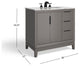 The Ezra Bathroom Vanity, Cashmere Gray, 36", Single Sink, Freestanding