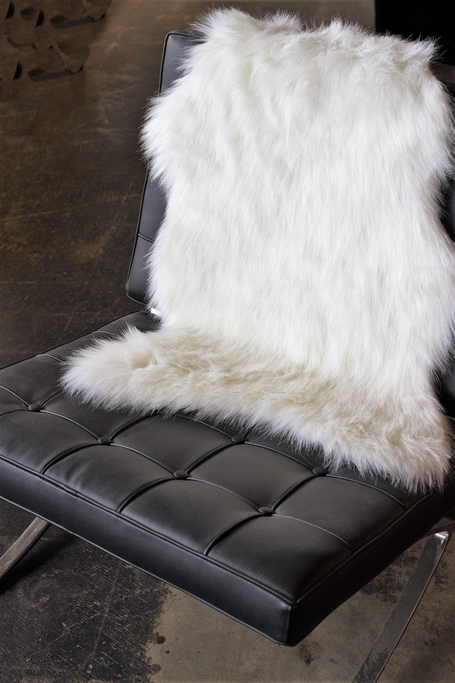 Gordon Faux Sheepskin Throw, Off-White, 2'x3'