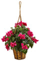Bougainvillea Flowering Artificial Plant, Hanging Basket