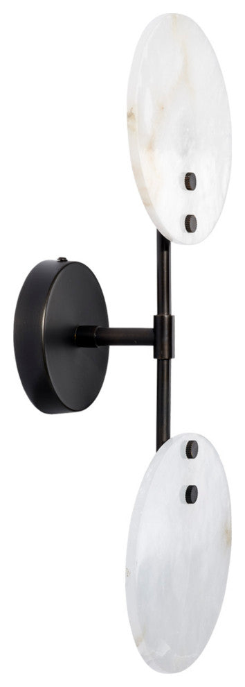 Oracle Alabaster Sconce, Bronze