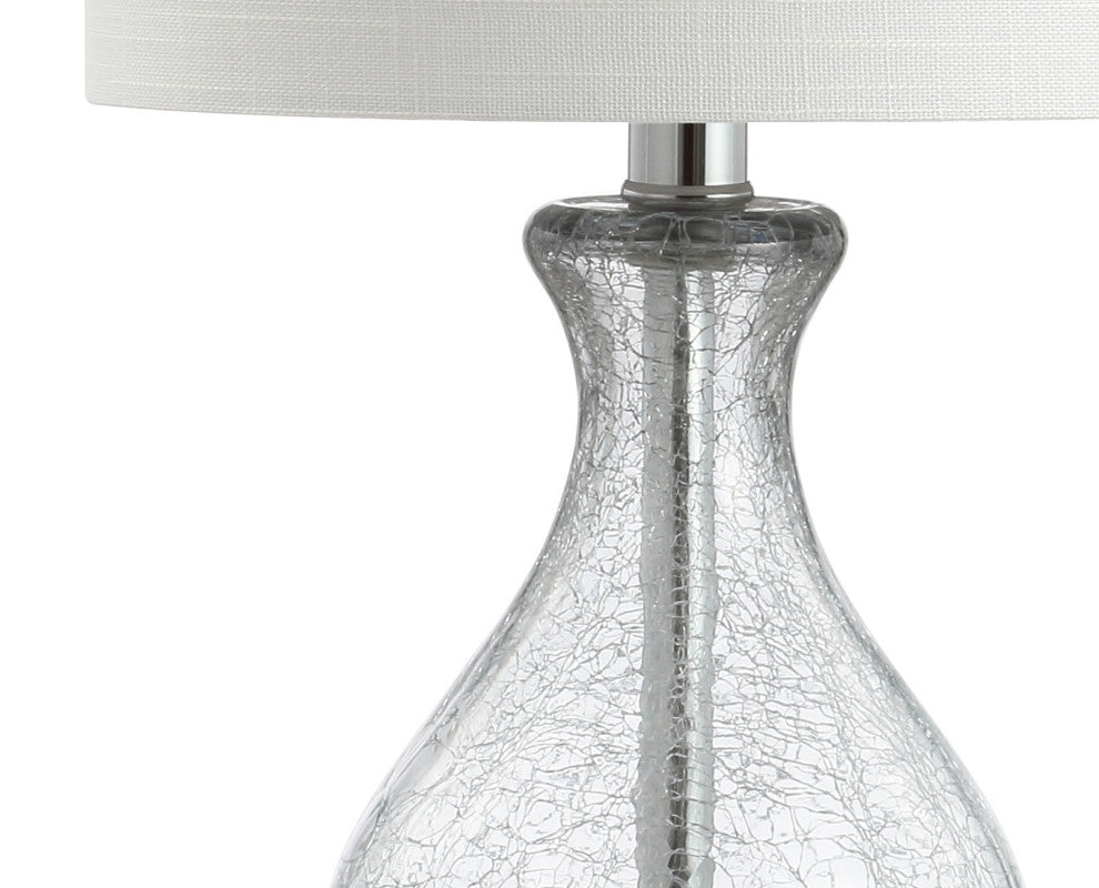 Playa 21" Metal and Bubble Glass Led Table Lamp, Chrome