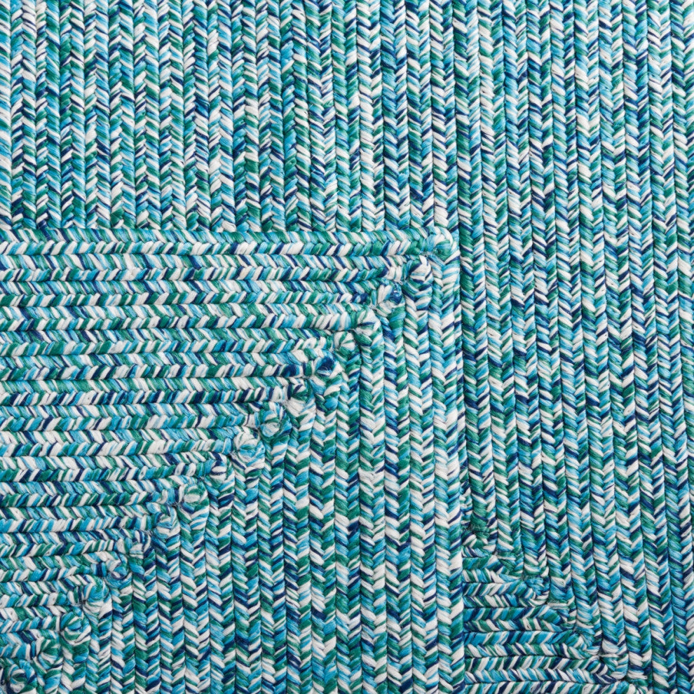 Safavieh Braided BRA201 Rug Machine-Washable, Teal/Green, 8' Square