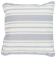 Surya Nautical Stripe Gray Pillow Cover 20"H X 20"W