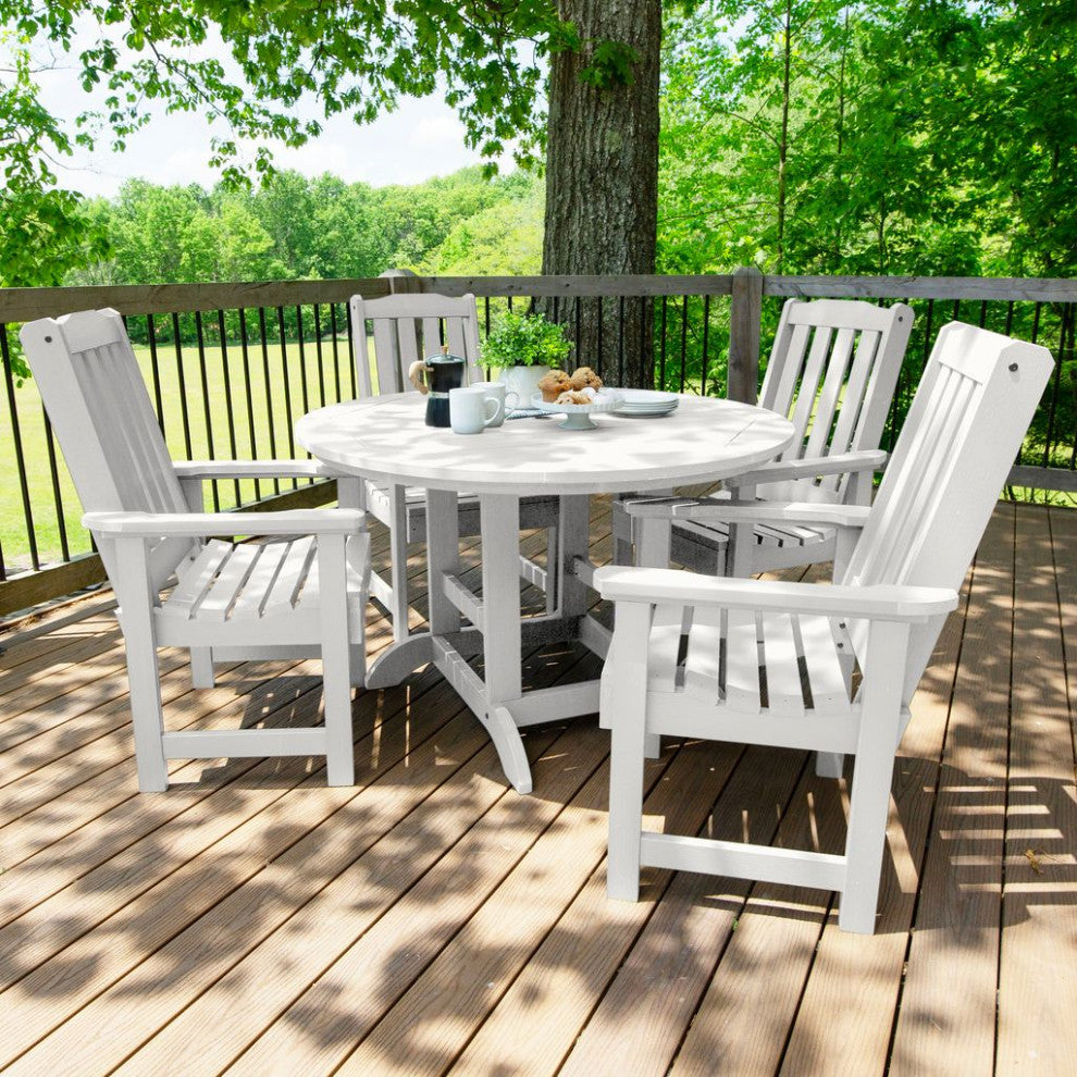 Lehigh 5-Piece Round Dining Set, White