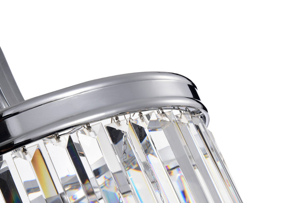 4-Light Double Drum Rectangular Colonial Crystals Shade Pendant Chandelier Glam