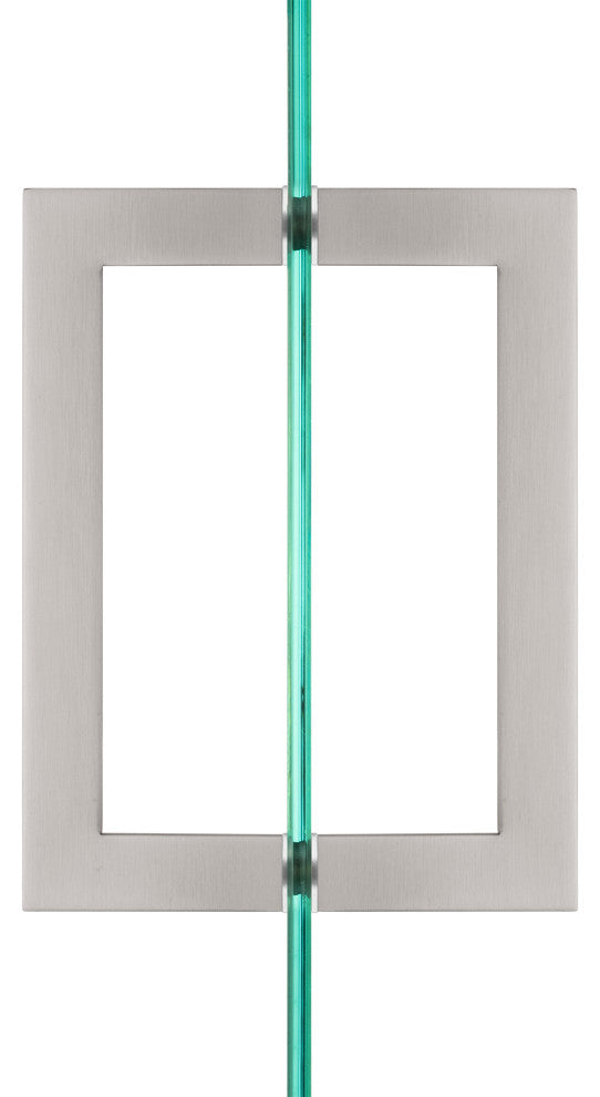 8" Back to Back Square Pull, Brushed Nickel