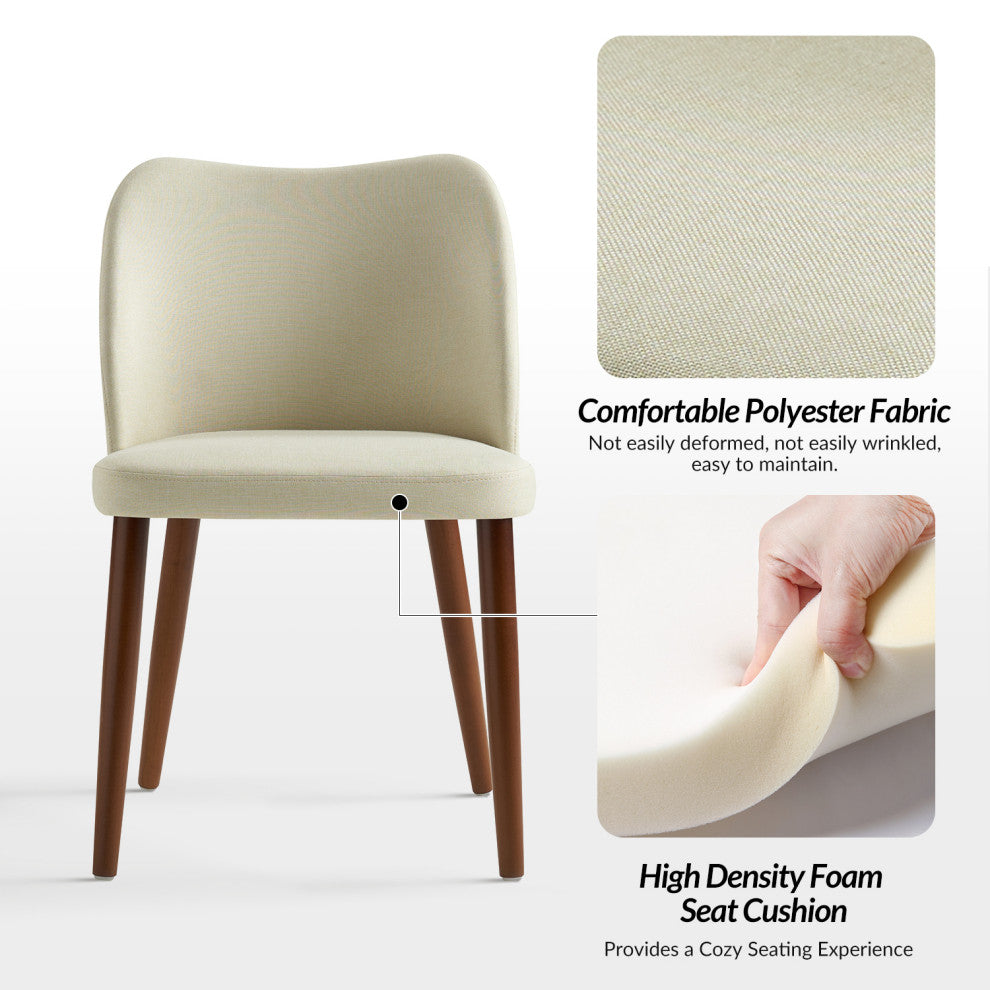Modern Polyester Upholstered Dining Chair Set of 4, Ivy