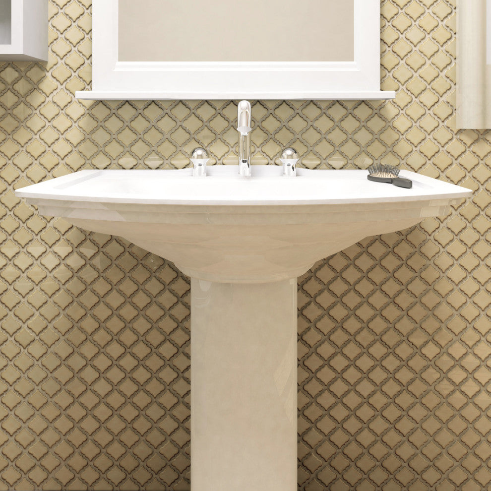 Hudson Tangier Mosaic Floor and Wall Tile, Caffe