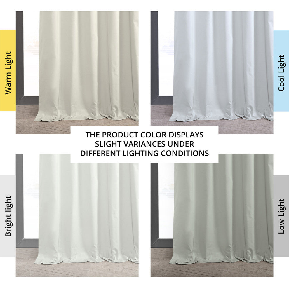 Solid Cotton Blackout Curtain Single Panel, Warm Off-White, 50"x120"