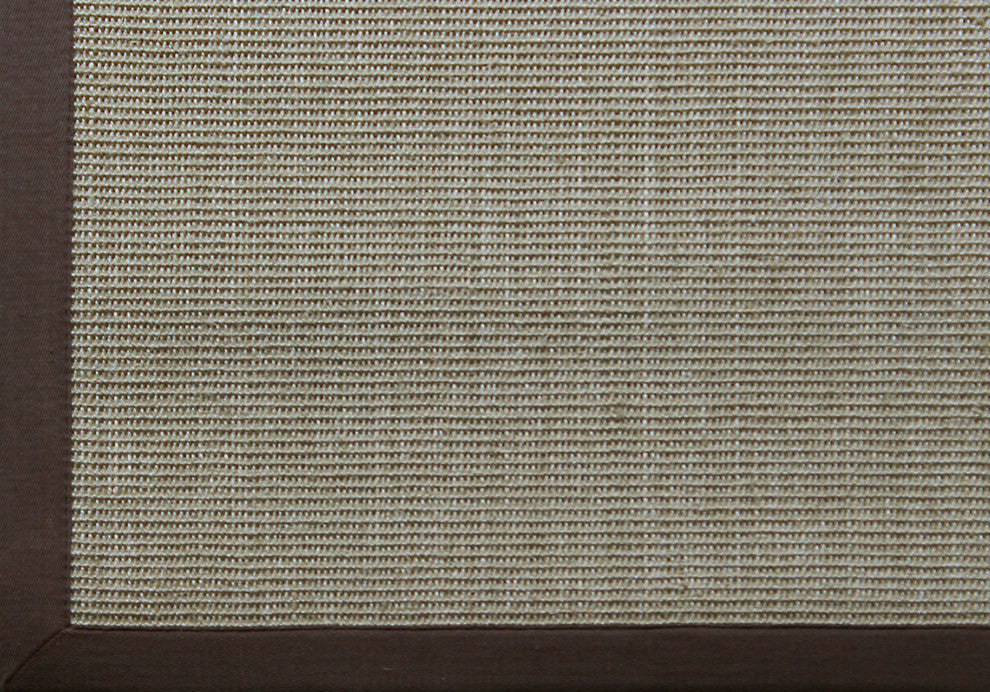 Sisal Boucle Sahara Rug, Chocolate Brown Border, 4"x6", 5'x8'