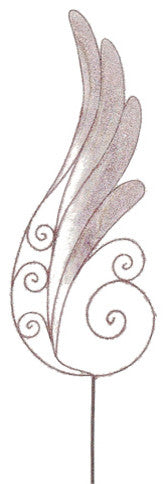 Iridescent Glittered Angel Wing Craft Pick, Pink, 24"