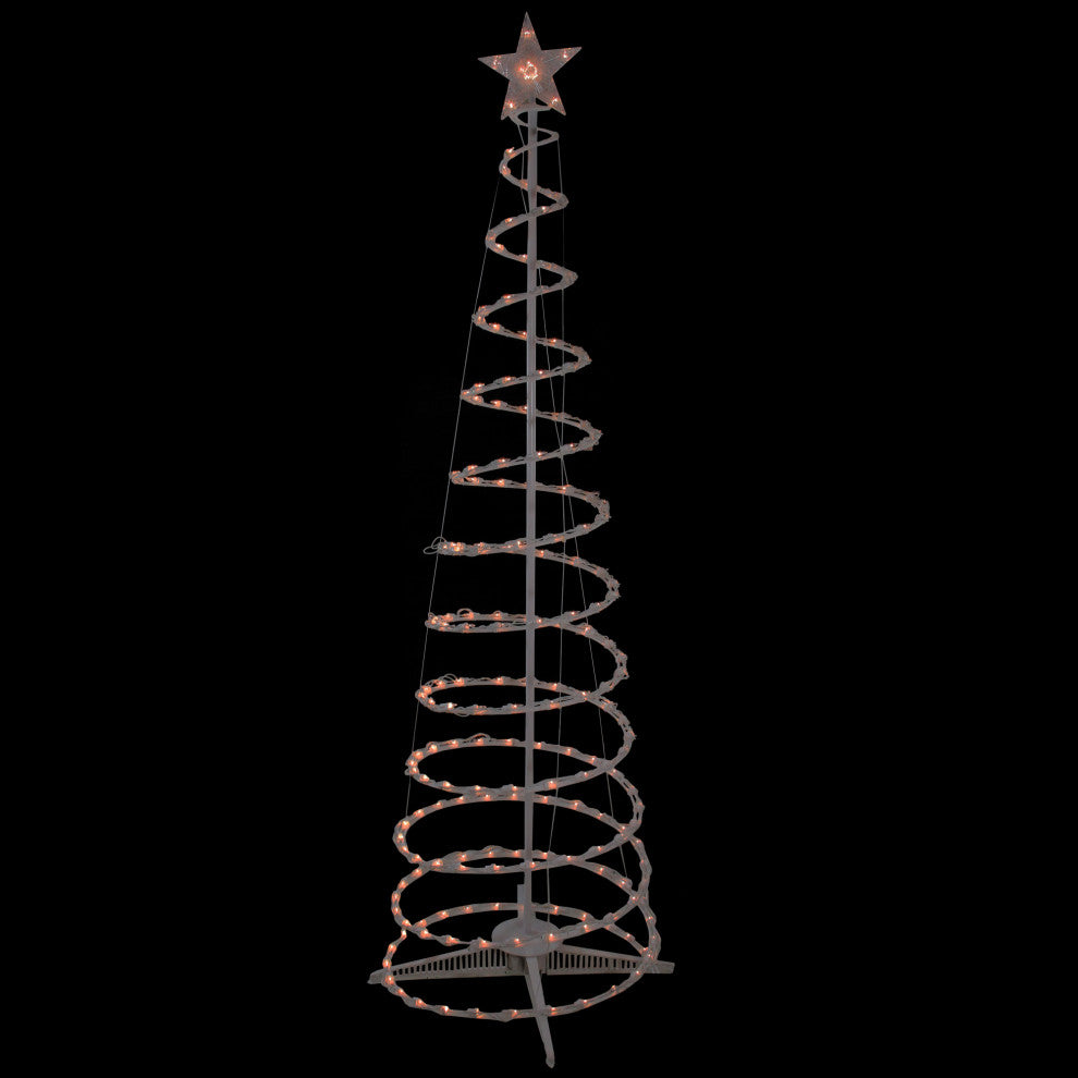 6' Clear Lighted Spiral Cone Tree Outdoor Christmas Decoration