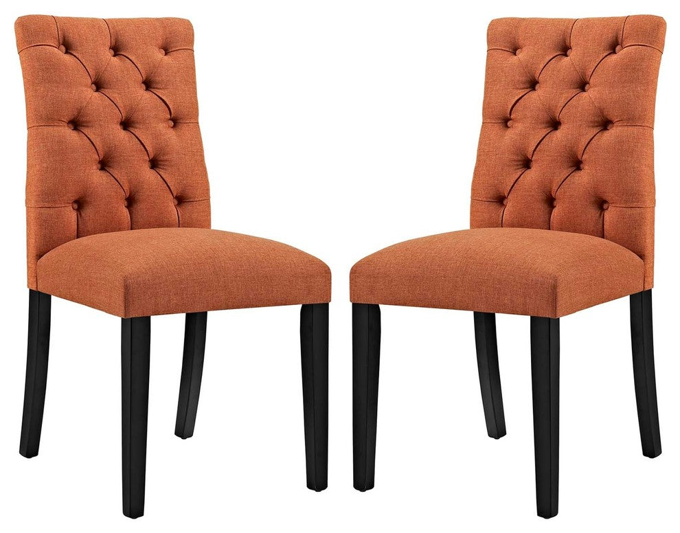Duchess Dining Chair Fabric Set of 2, Orange