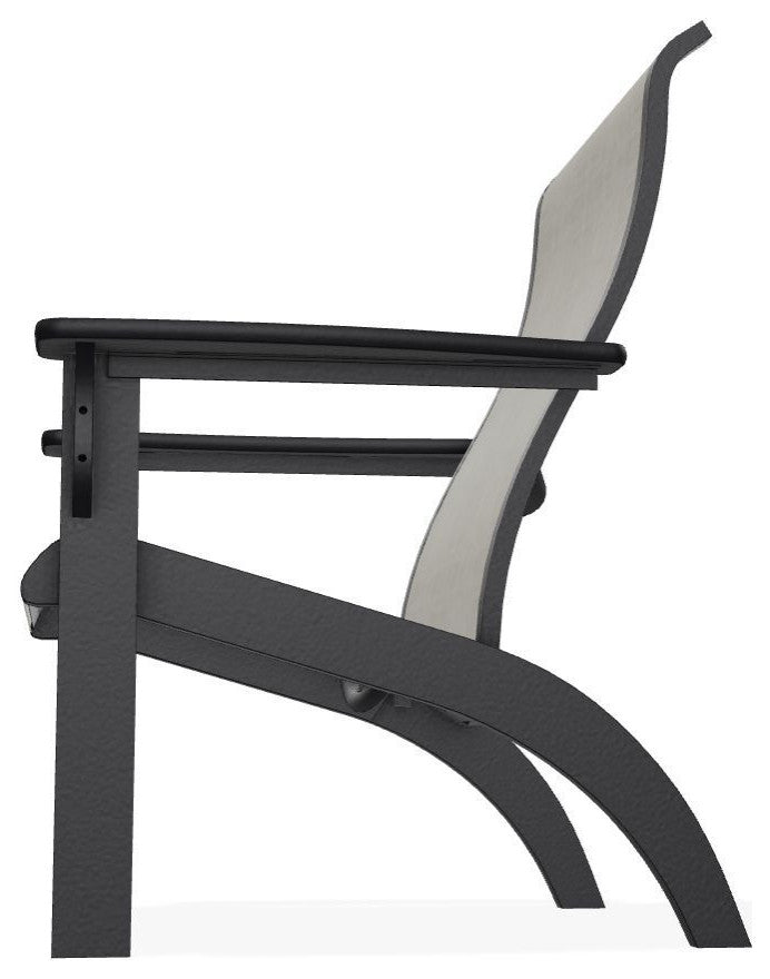 Adirondack Sling Outdoor Adirondack Armchair, Ella/Black