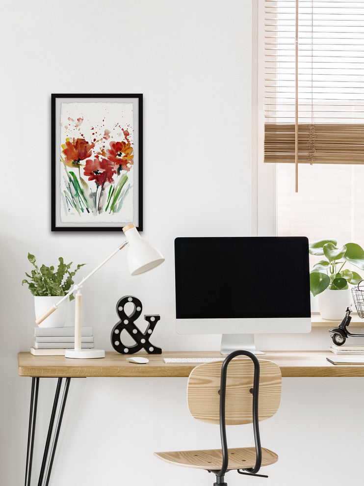 "Flowers Smudge" Framed Painting Print, 16"x24"