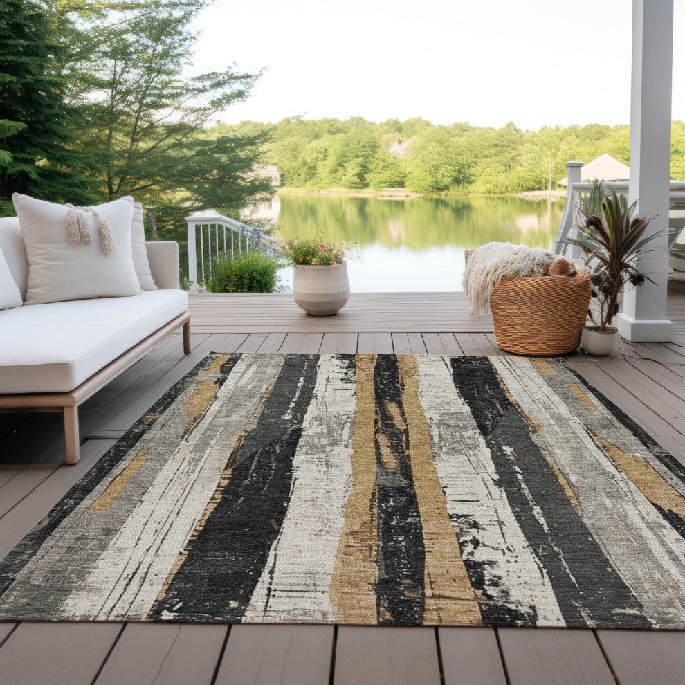 Machine Washable Indoor/Outdoor Chantille ACN1872 Taupe 8' x 10' Rug