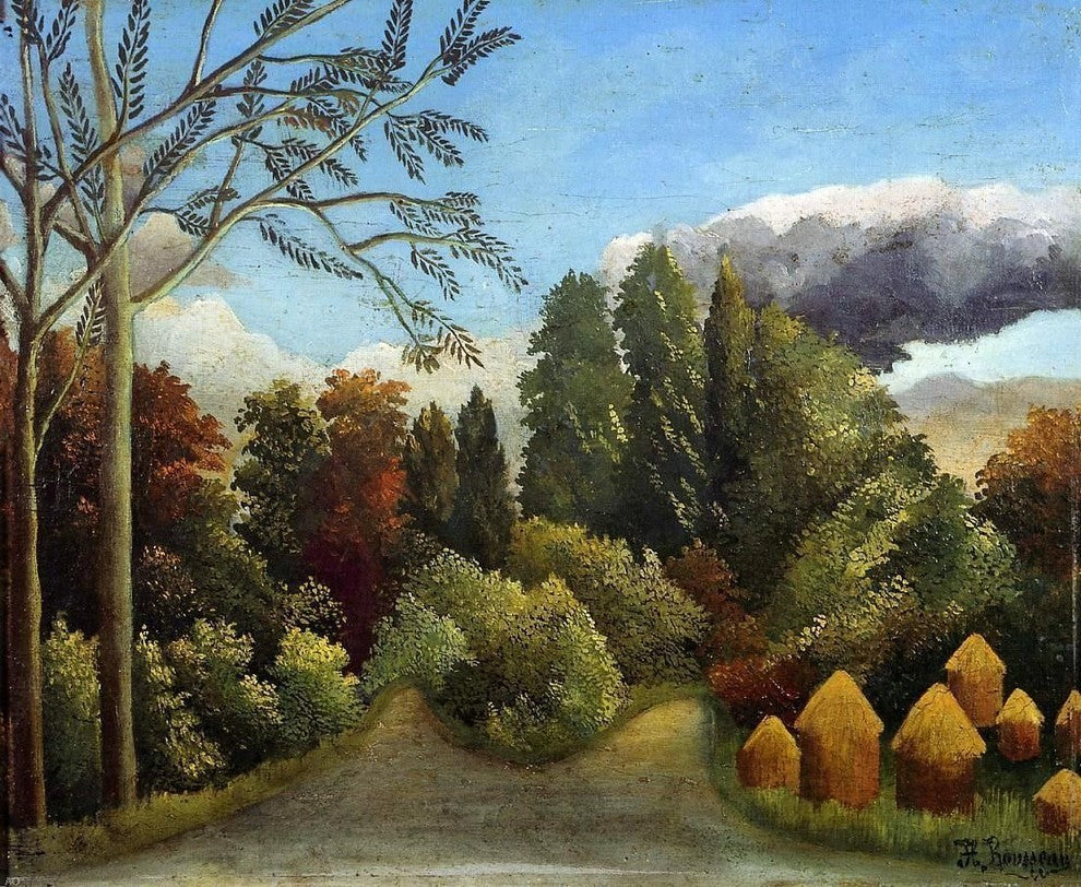 Henri Rousseau View of The Banks of The Oise Premium Canvas Print