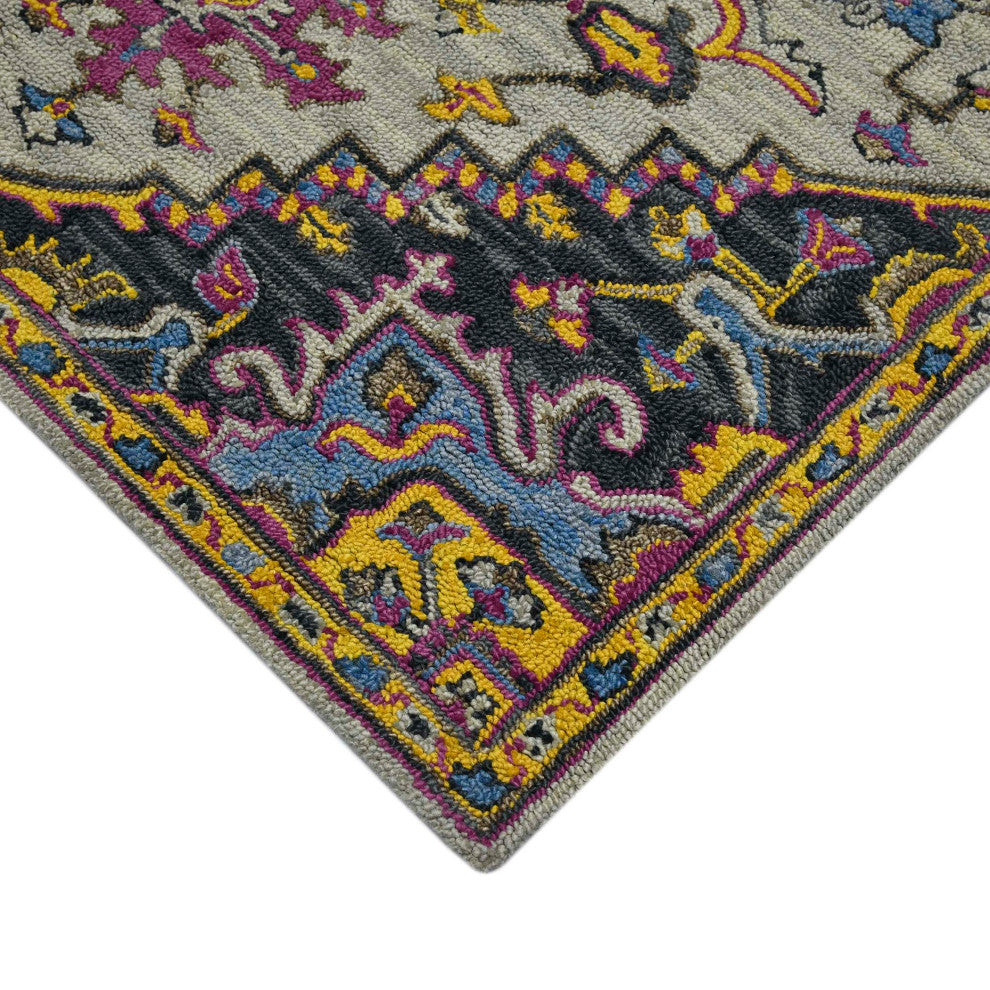 Boho Evreux Area Rug, Yellow, 5' x 8', Medallion