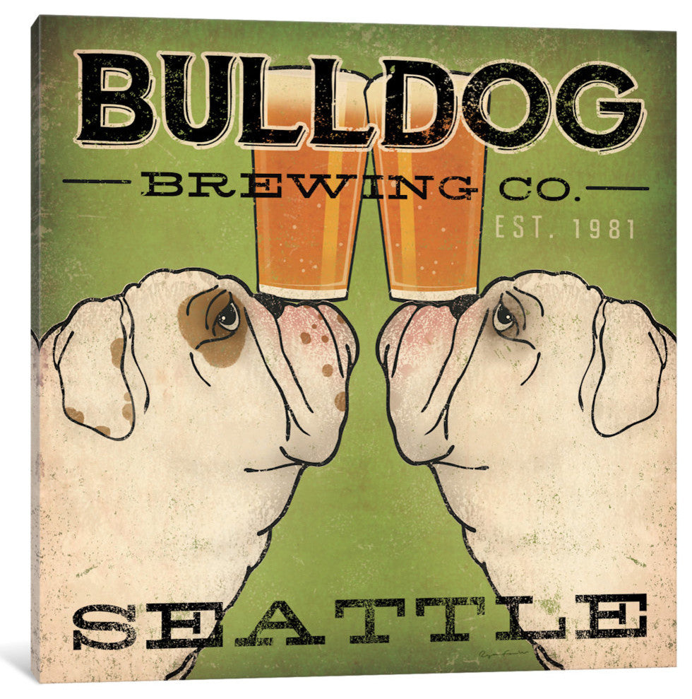 "Bulldog Brewing Gallery" by Ryan Fowler, 18x18x1.5"