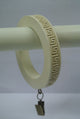 2 1/2" Greek Key Designer Curtain Rings, Ivory, Set of 8