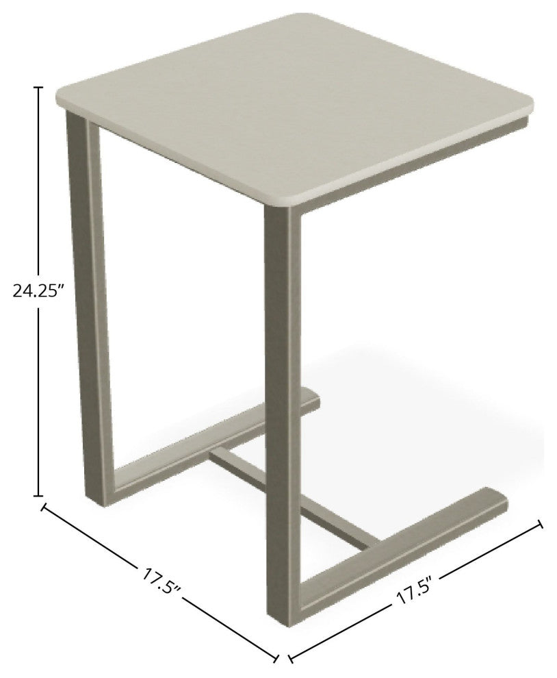 17.5" Square Marine Grade Outdoor End Table, Storm