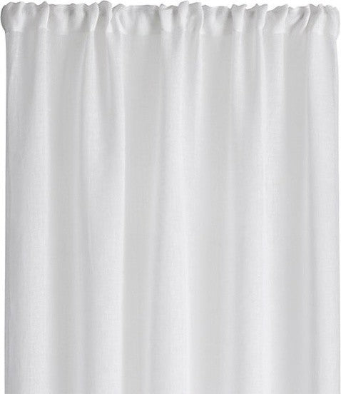 Betsy Rod Pocket Linen Drape, White, 50"x108"