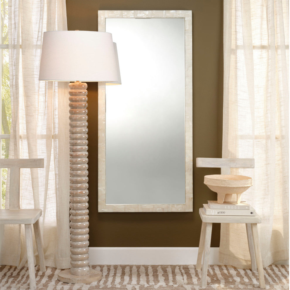 Monroe Mother of Pearl Rectangle Floor Mirror
