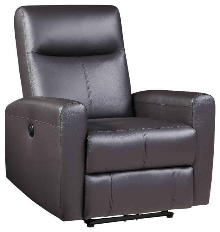Top Grain Leather Power Motion Recliner, Beige