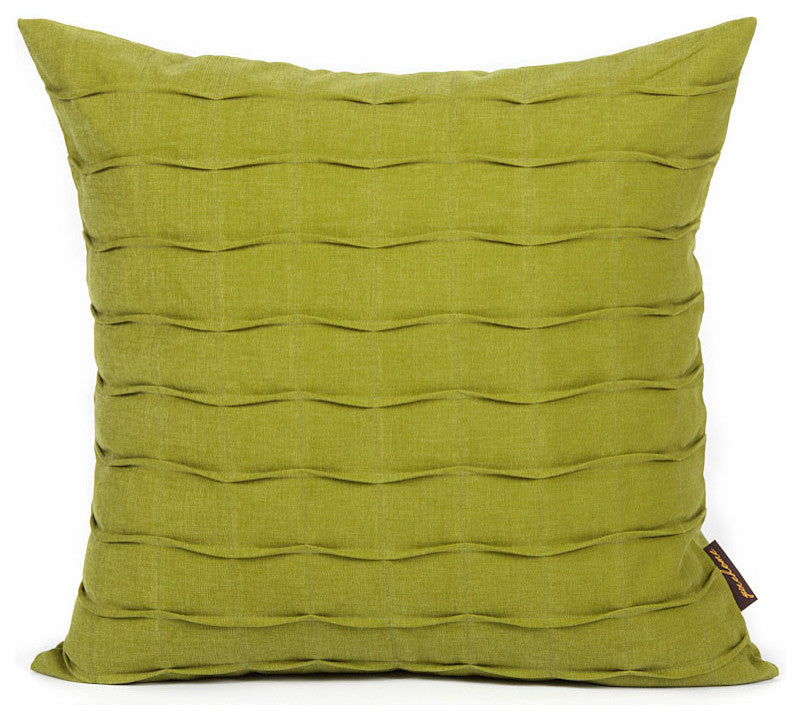 Olive Green Hand Crafted Pintuck Accent Pillow Cover