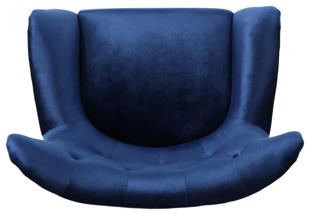 GDF Studio Ashton Mid Century New Velvet Armchair, Navy Blue