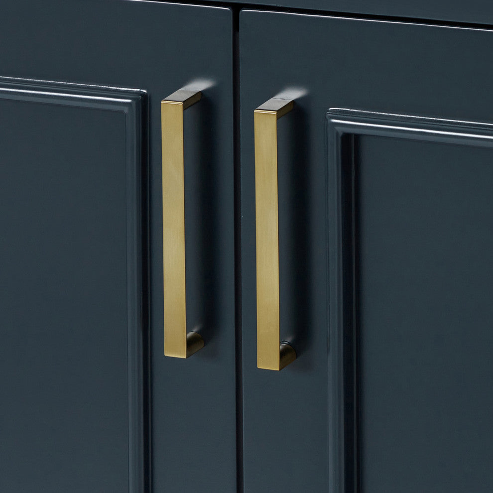 Ariel Stafford 36" Single Left Offset Sink Bathroom Vanity Base, Midnight Blue