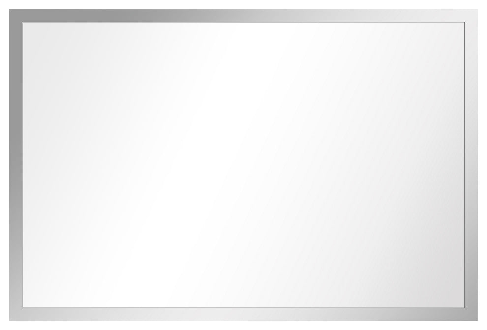 Contempo Stainless Steel Gold Wall Mirror, Polished Silver, 24"x36"