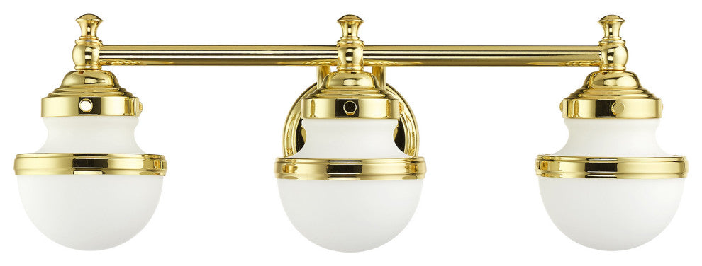 Livex Lighting Oldwick 3 Light Polished Brass Vanity Sconce